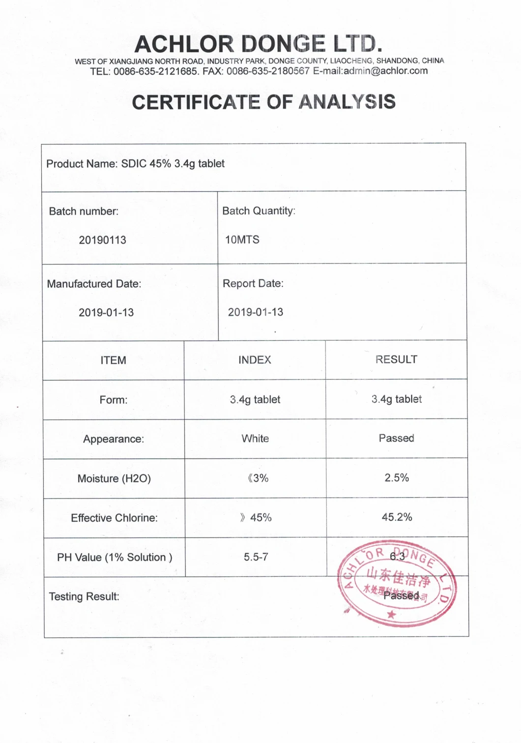 Disinfectants in Hospital SDIC 3G Tablet