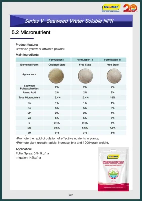 Matérias-primas oceânicas Oligoelementos orgânicos micronutrientes quelatados