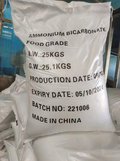 Bicarbonato de Amônio 99-100,5% Min 25 Kgs Embalagem Aditivo Alimentar/Grau Industrial